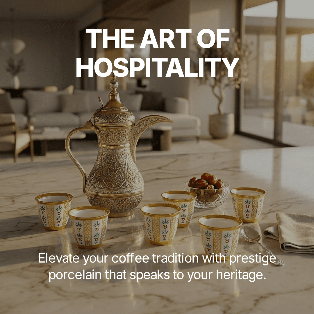 Premium Arabic Coffee Cup — 100ml - Gold Accent thumbnail 2