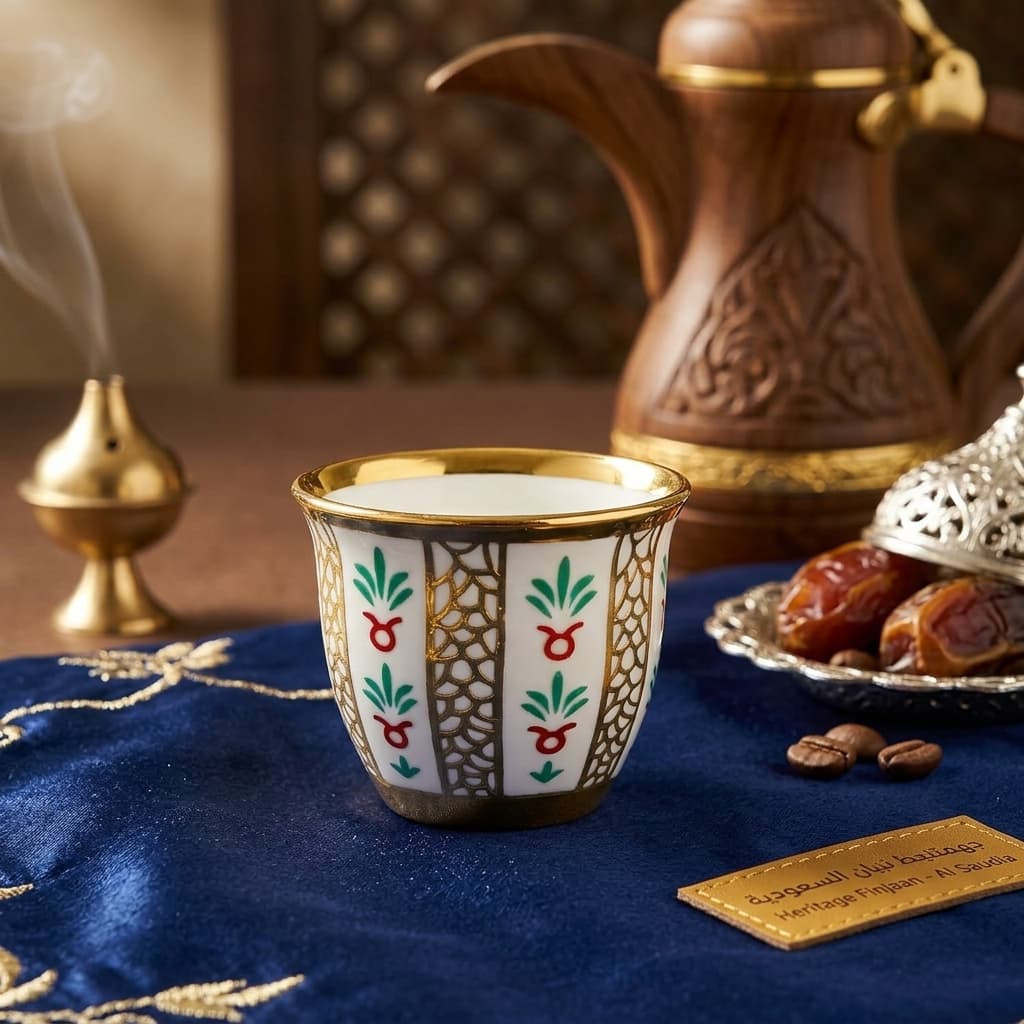 Premium Arabic Coffee Cup — 100ml - Gold Accent thumbnail 4