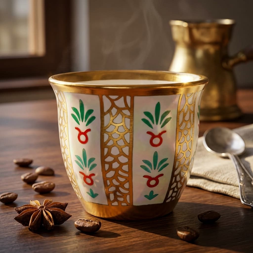 Premium Arabic Coffee Cup — 100ml - Gold Accent thumbnail 5